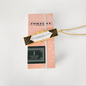 Deco Fortune Locket (Onyx) - Gold